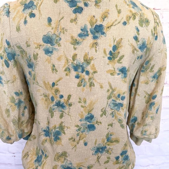 70's Soft Yellow Crop Button Up Top - Size Small - Picture 11 of 13